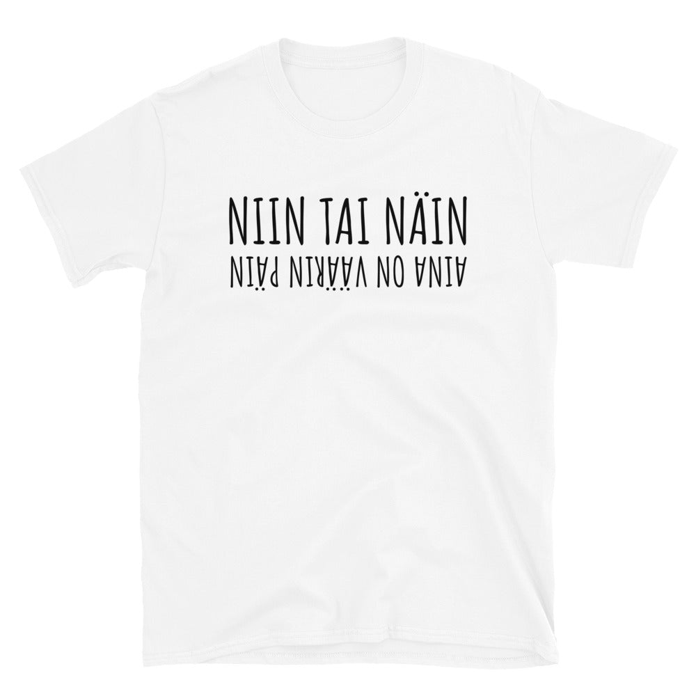 Niin tai näin aina on väärin päin t-paita
