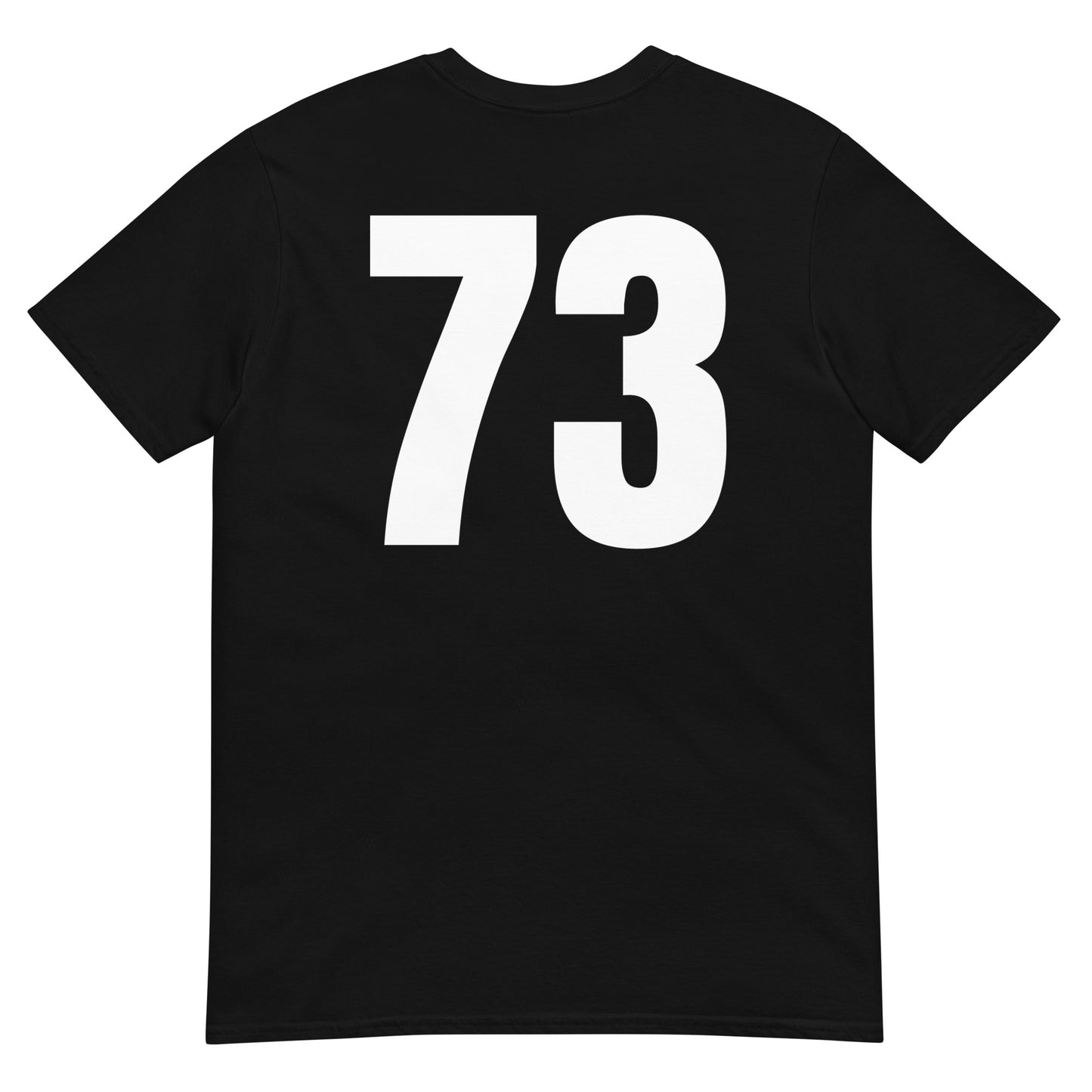 Numero 73 selässä t-paita
