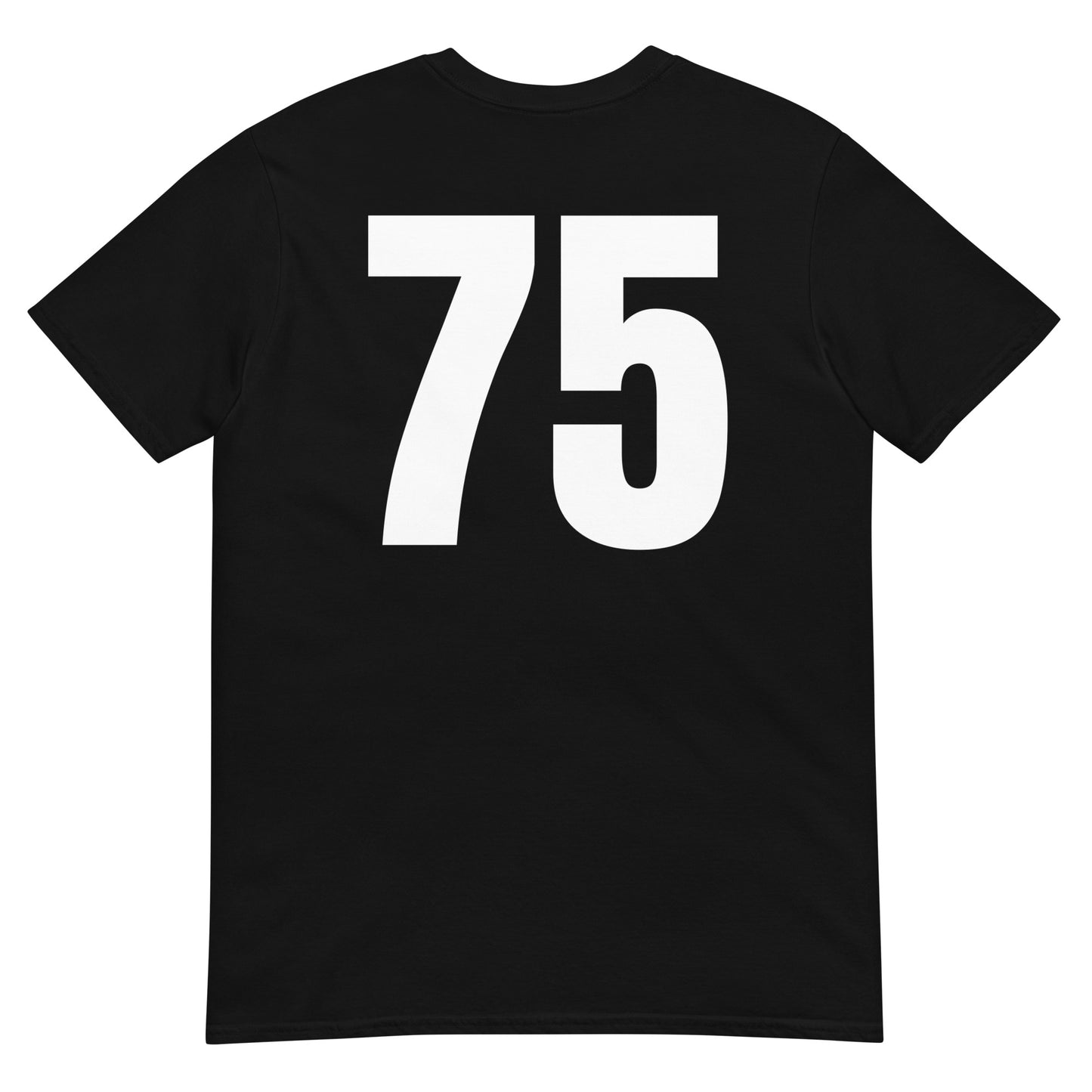 Numero 75 selässä t-paita