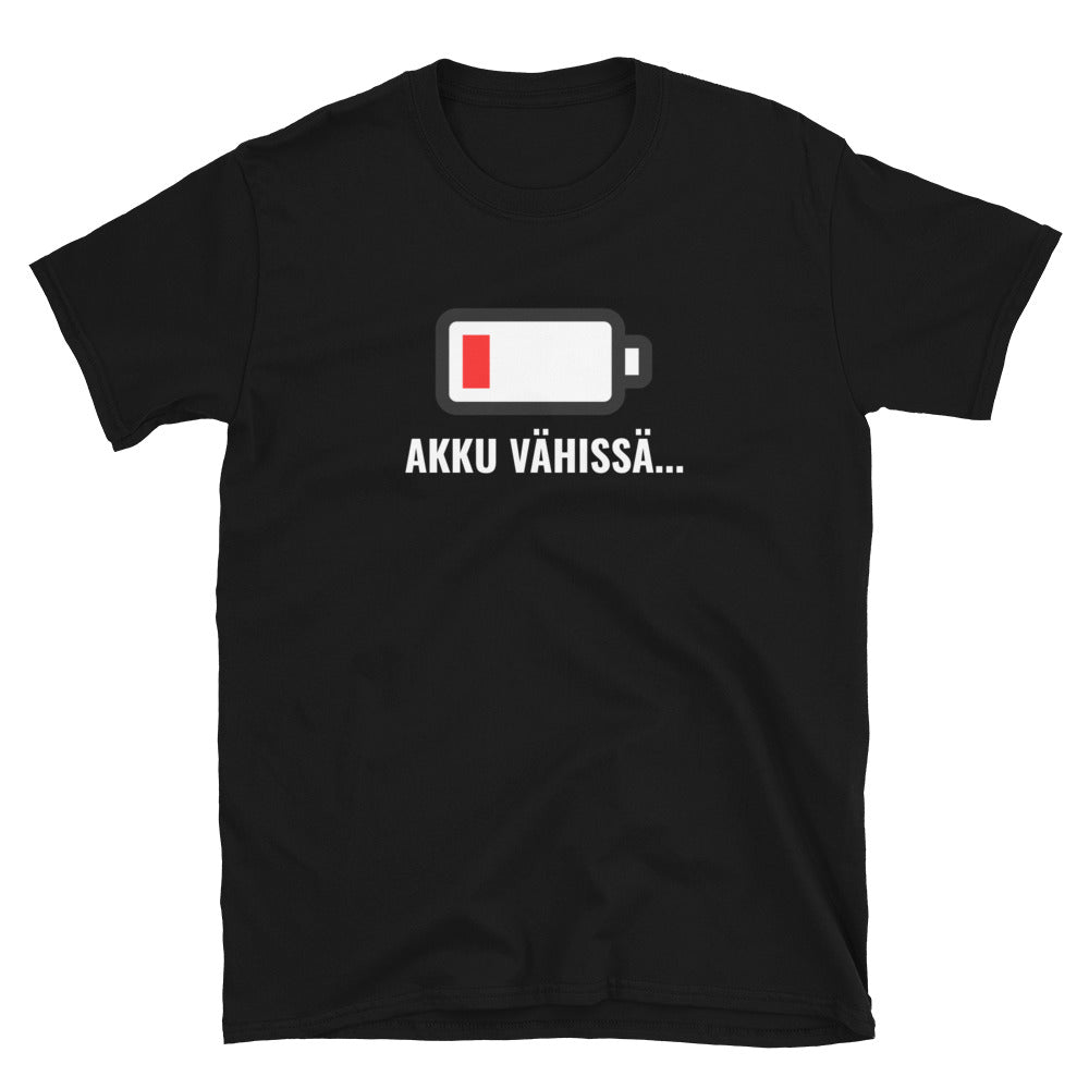 Akku vähissä t-paita