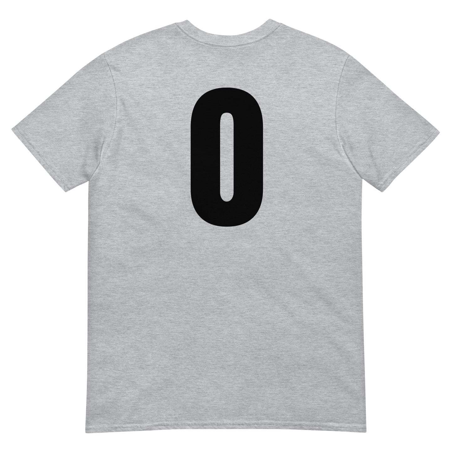 Numero 0 selässä t-paita