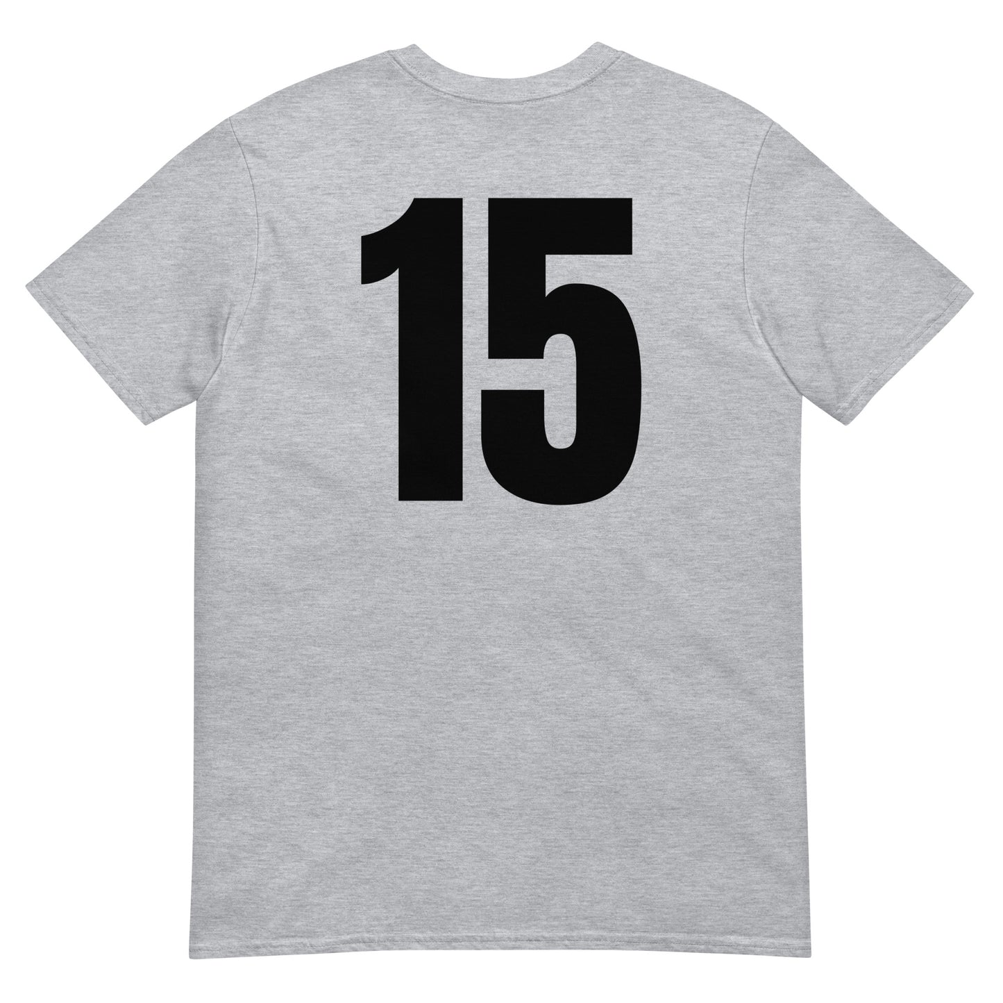 Numero 15 selässä t-paita