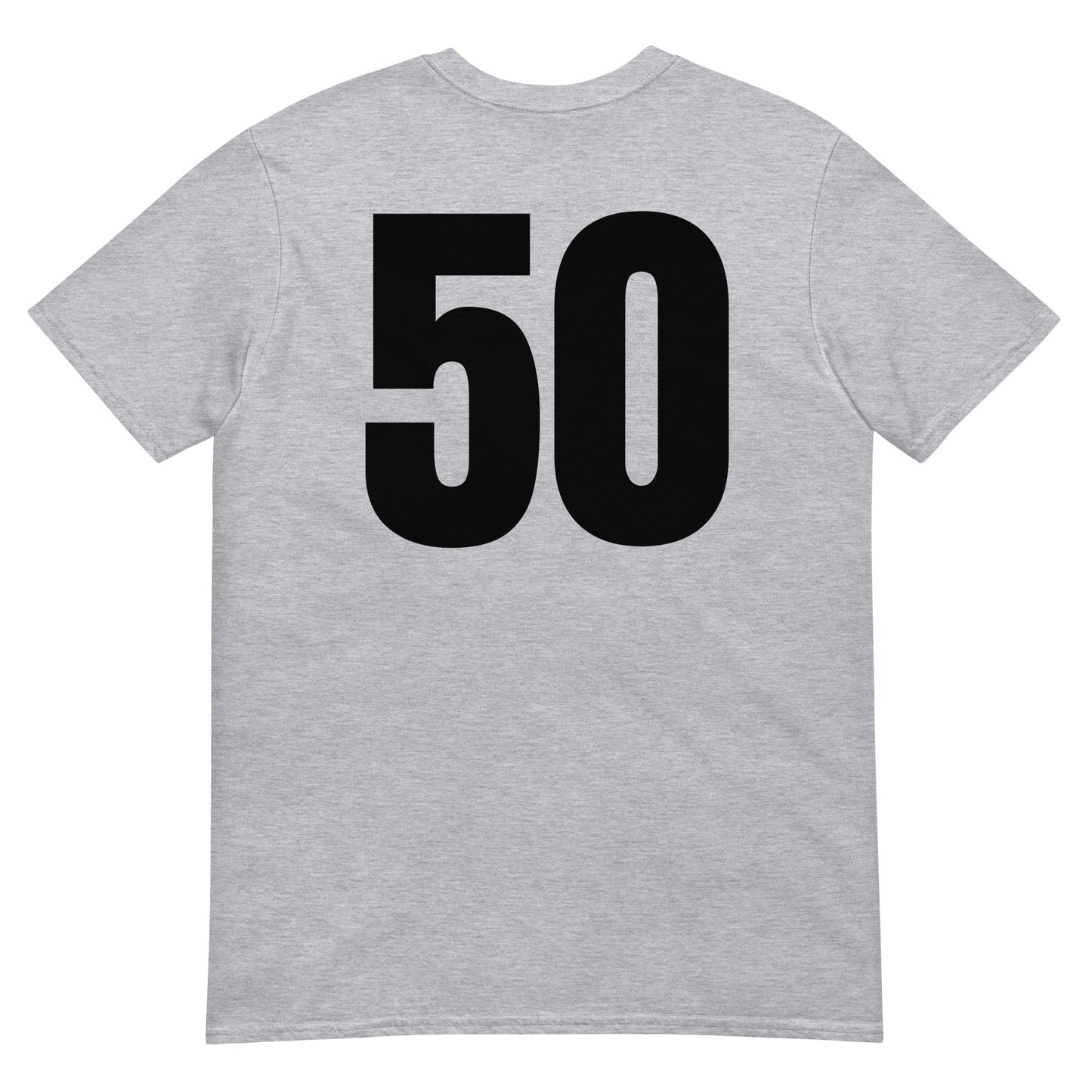 Numero 50 selässä t-paita