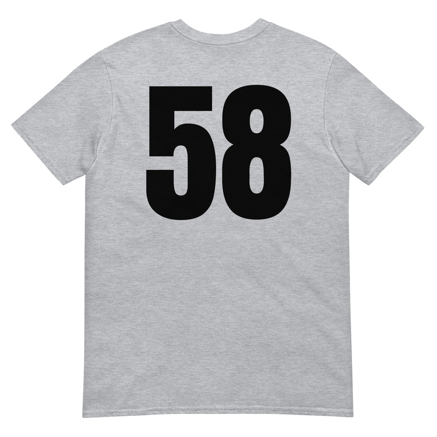 Numero 58 selässä t-paita