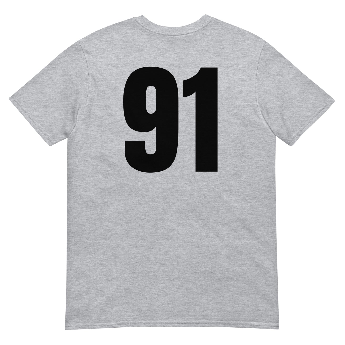Numero 91 selässä t-paita