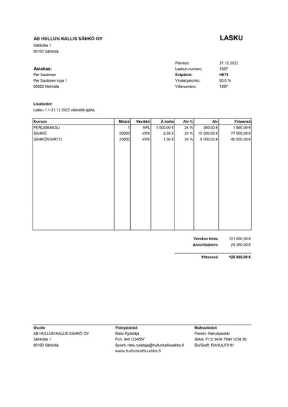 Sähkölasku t-paita