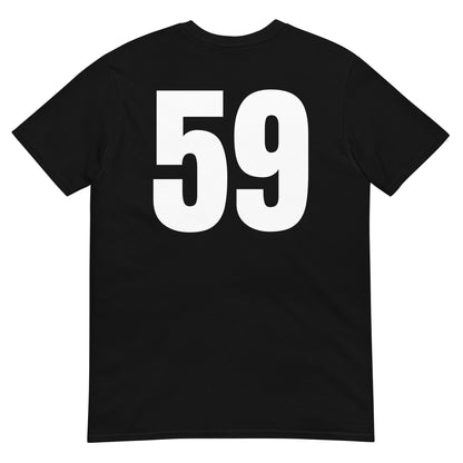 Numero 59 selässä t-paita