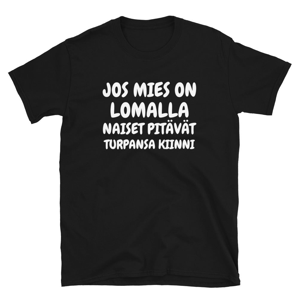 Jos mies on lomalla t-paita