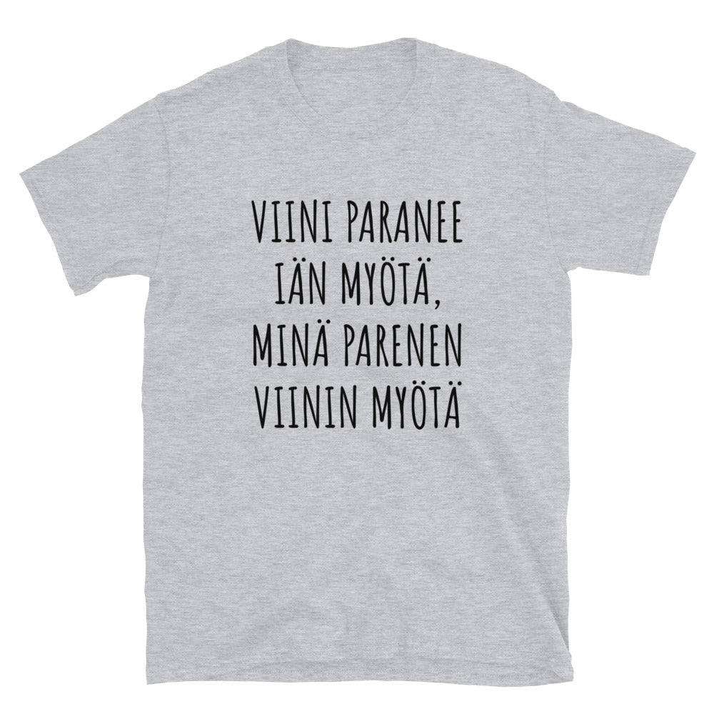 Viini paranee iän myötä t-paita