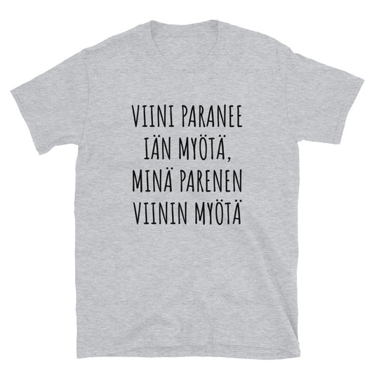 Viini paranee iän myötä t-paita