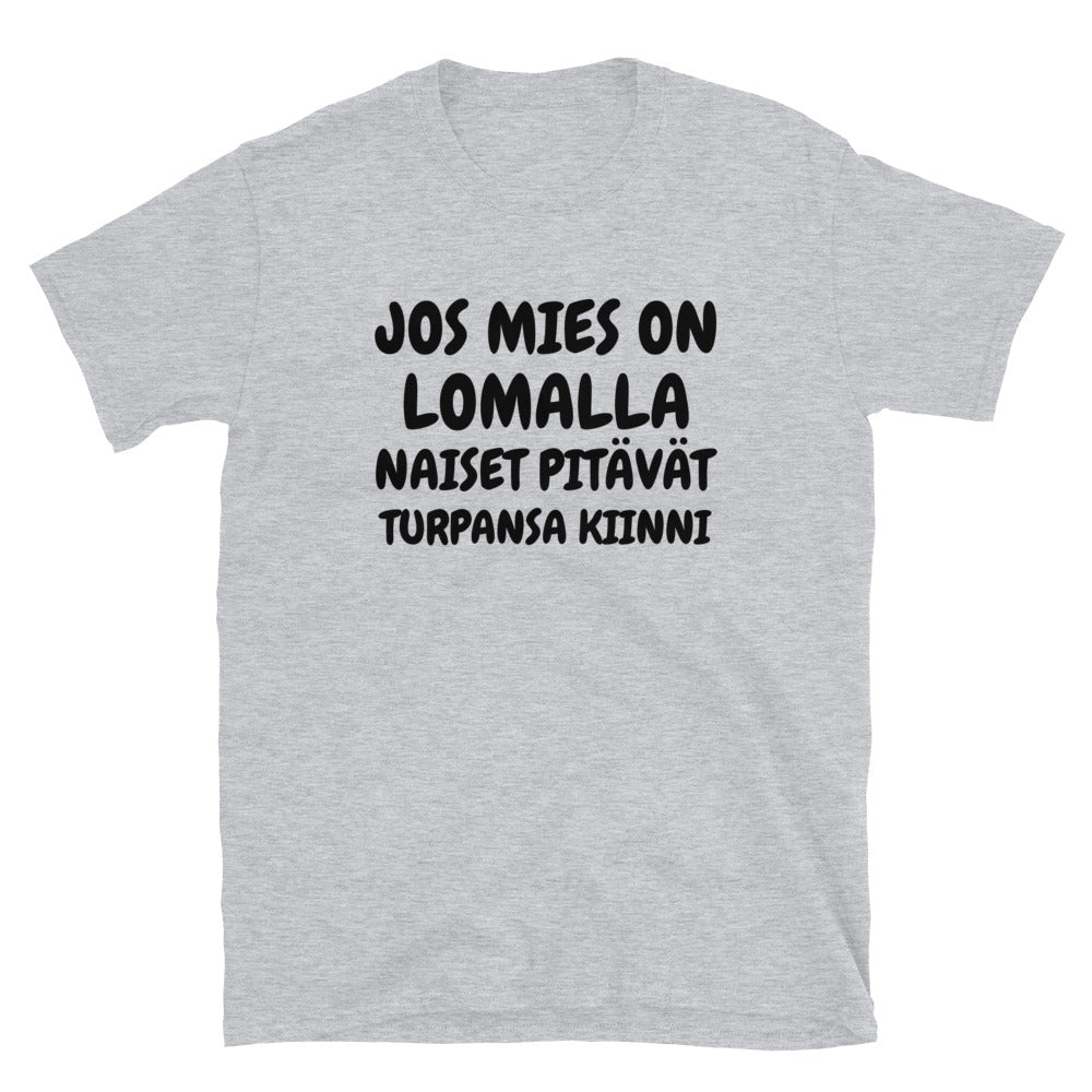 Jos mies on lomalla t-paita