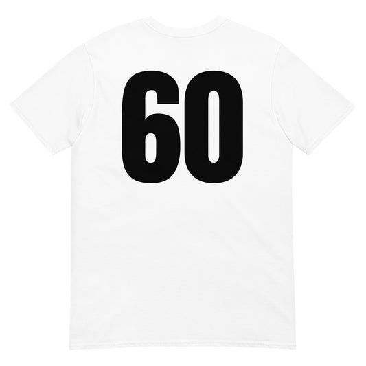 Numero 60 selässä t-paita