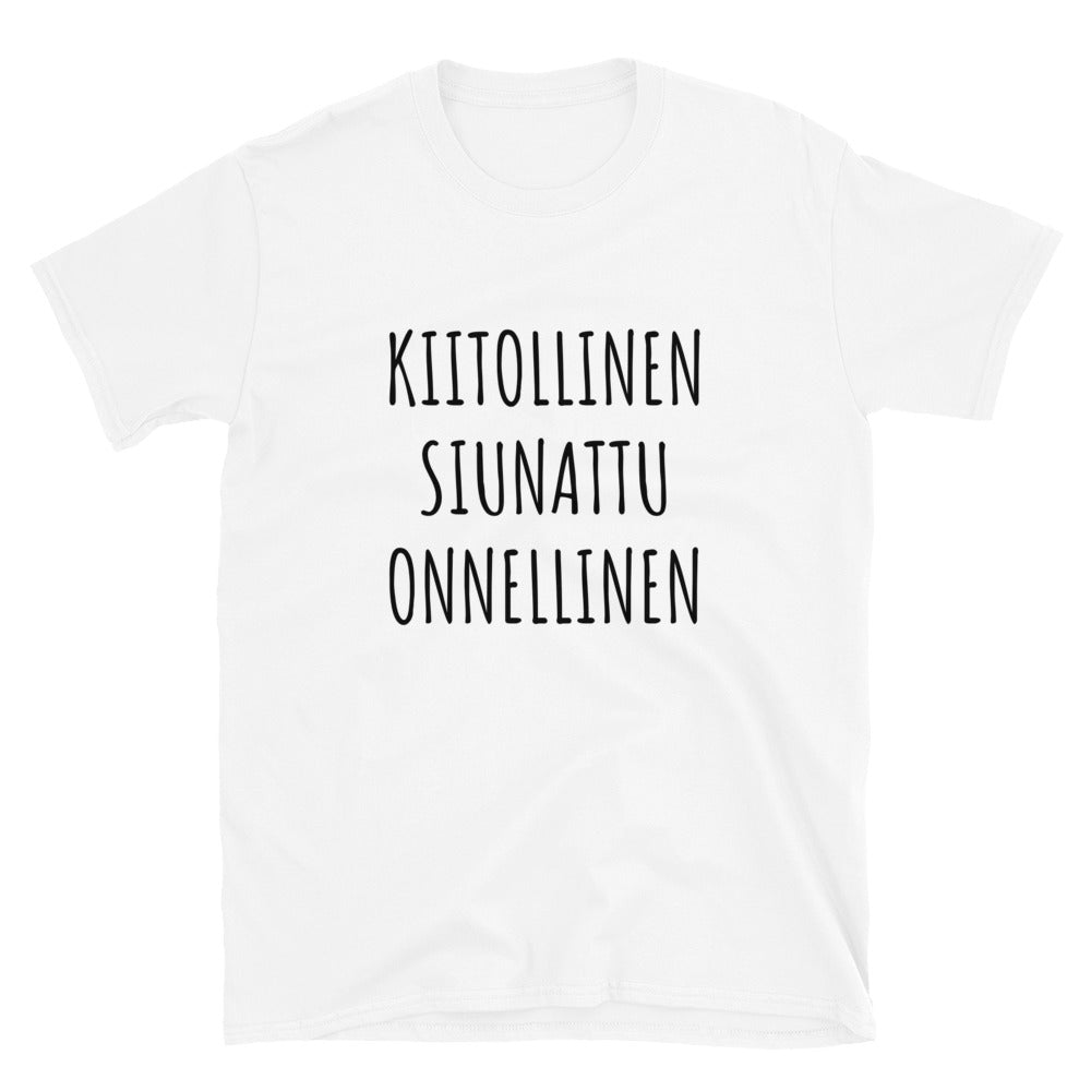 Kiitollinen siunattu onnellinen t-paita