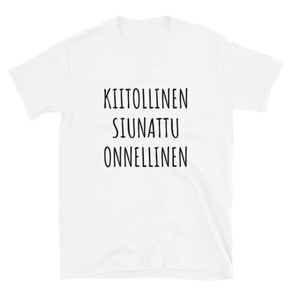 Kiitollinen siunattu onnellinen t-paita