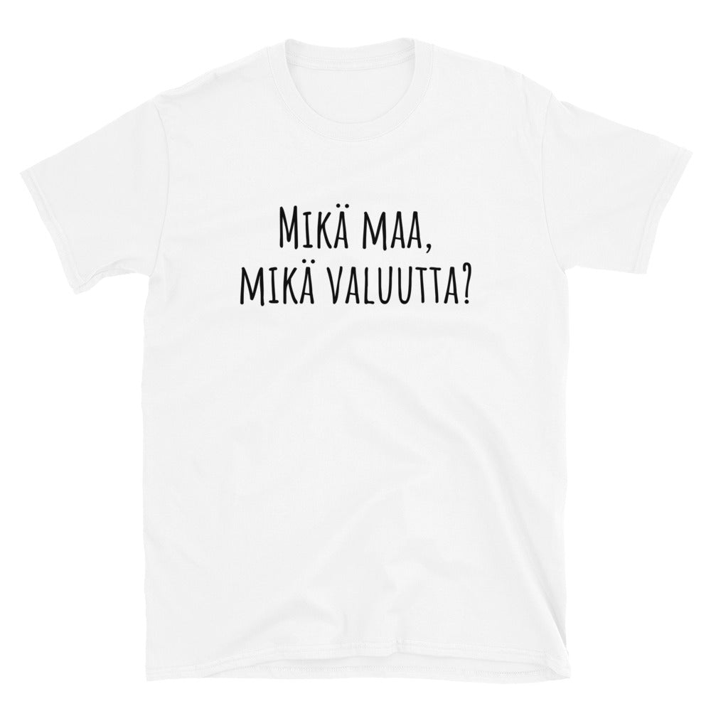 Mikä maa mikä valuutta t-paita